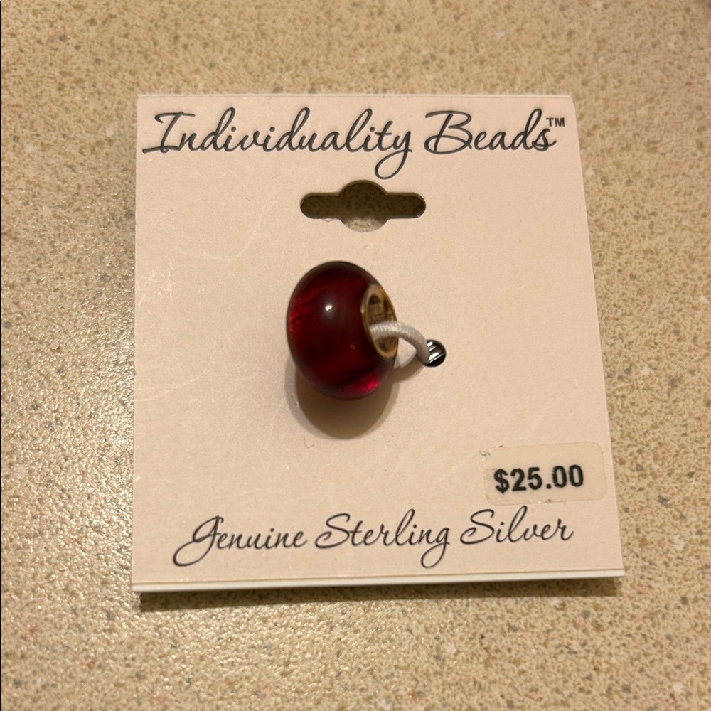 Red Sterling Silver Charm